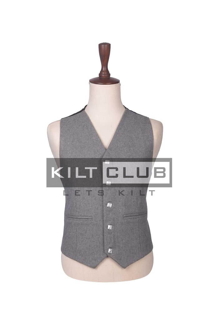 Gray Wool Prince Charlie Jacket and Waistcoat