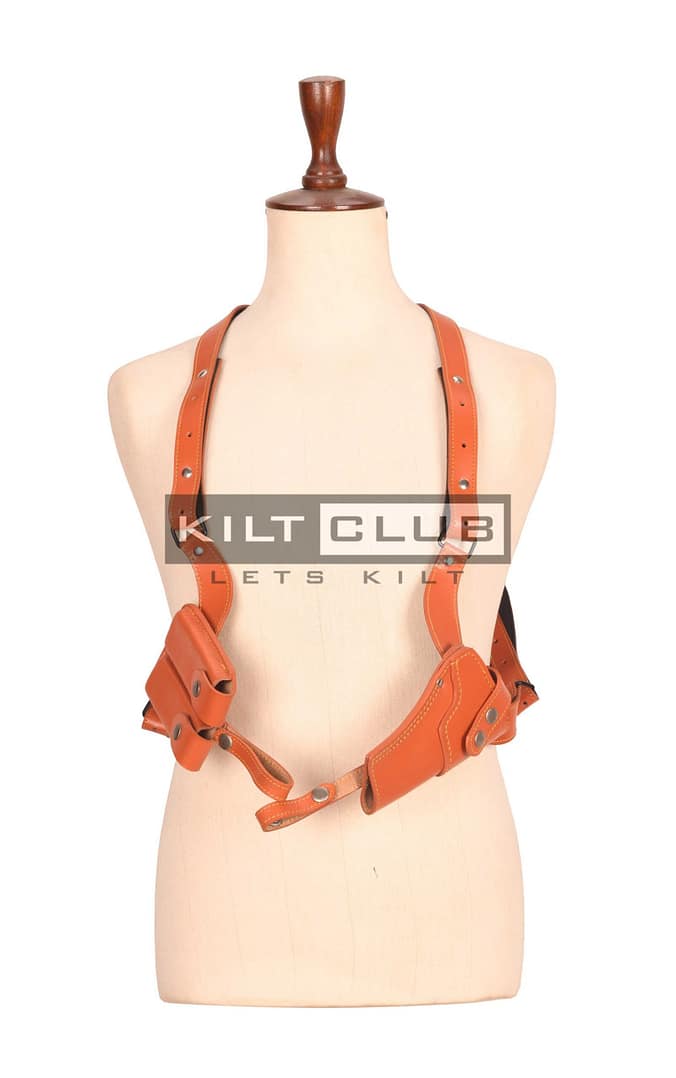 Men’s Vintage Brown Leather Shoulder Holster Rig