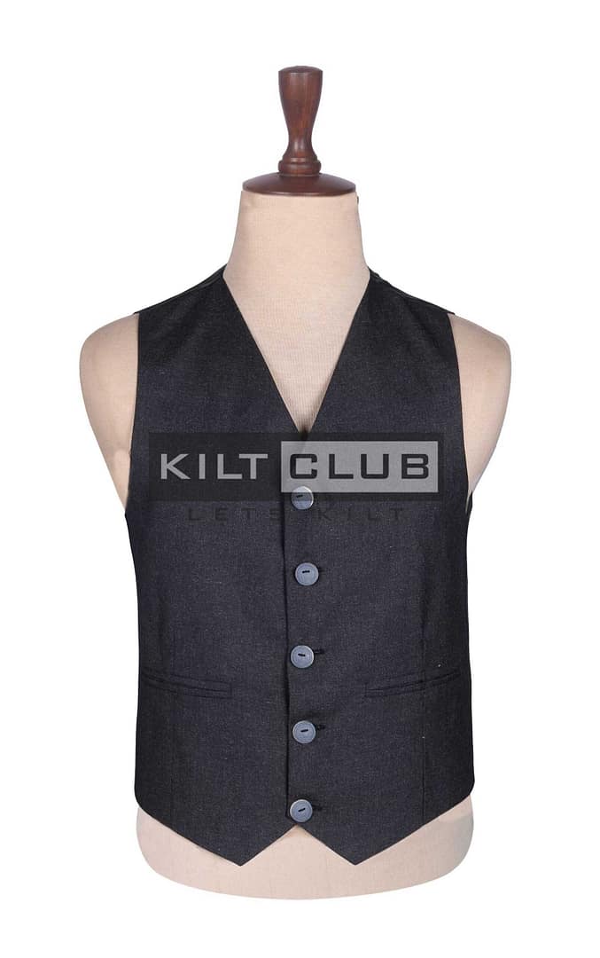 Charcoal Gray Wool Scottish Crail Waistcoat