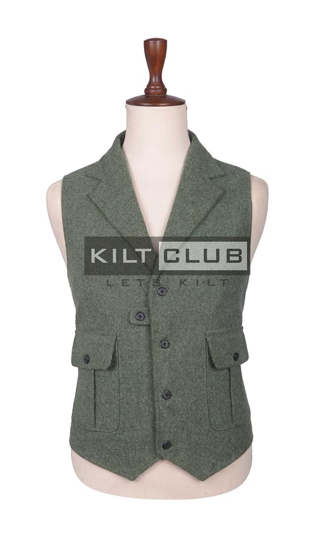 Lovat Green Wool Utility Waistcoat