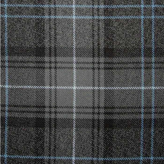 Highland Granite Blue Tartan Fabric