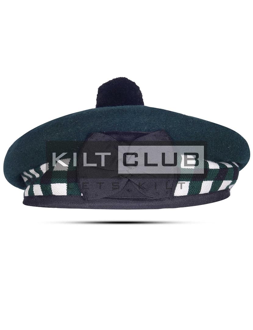 Green Wool Diced Balmoral Hat