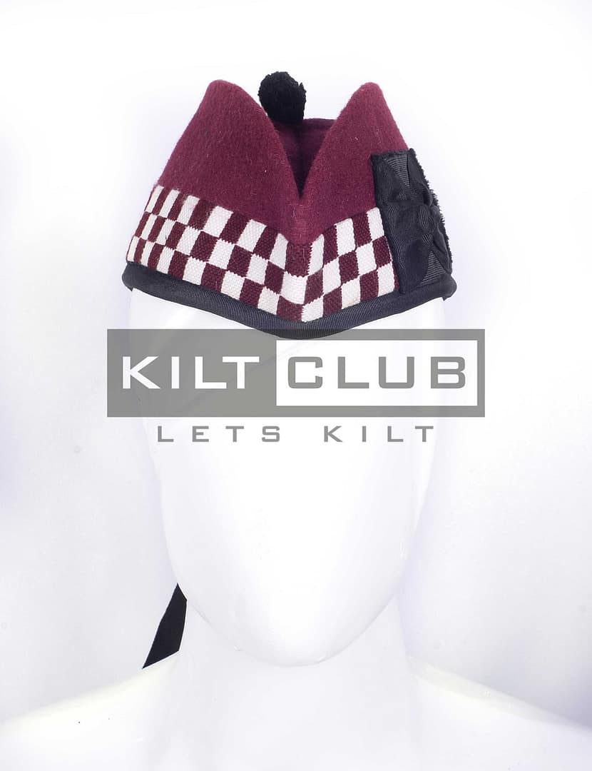 Maroon Wool - Maroon White Diced Cap