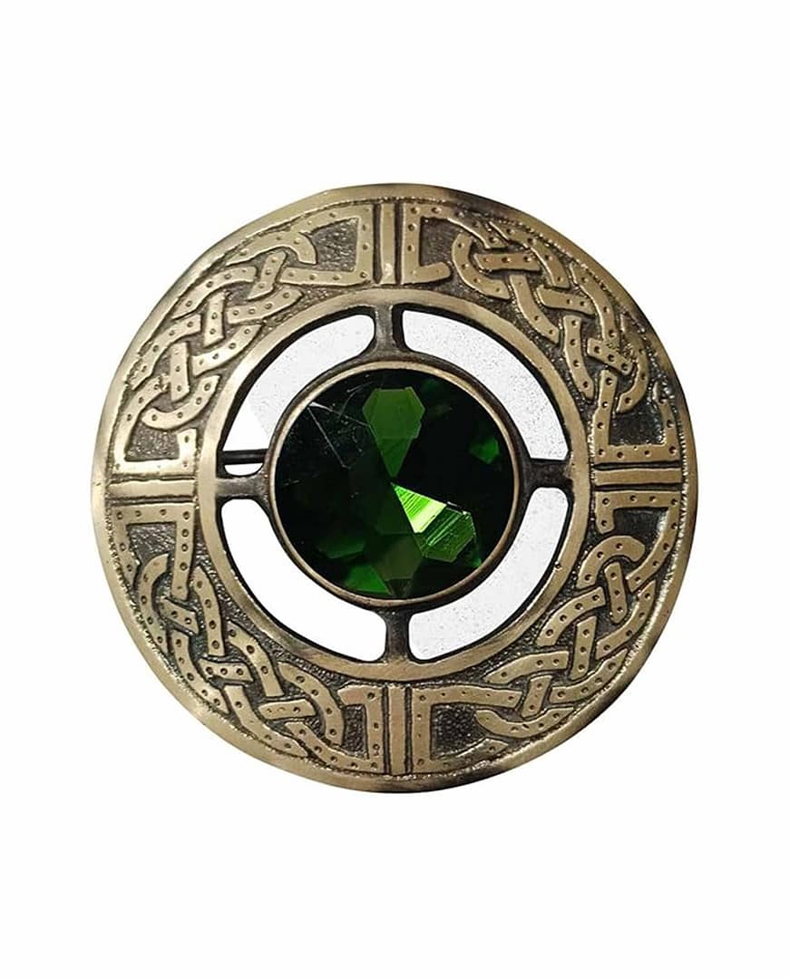 Scottish Brooch Pin Anitque Green