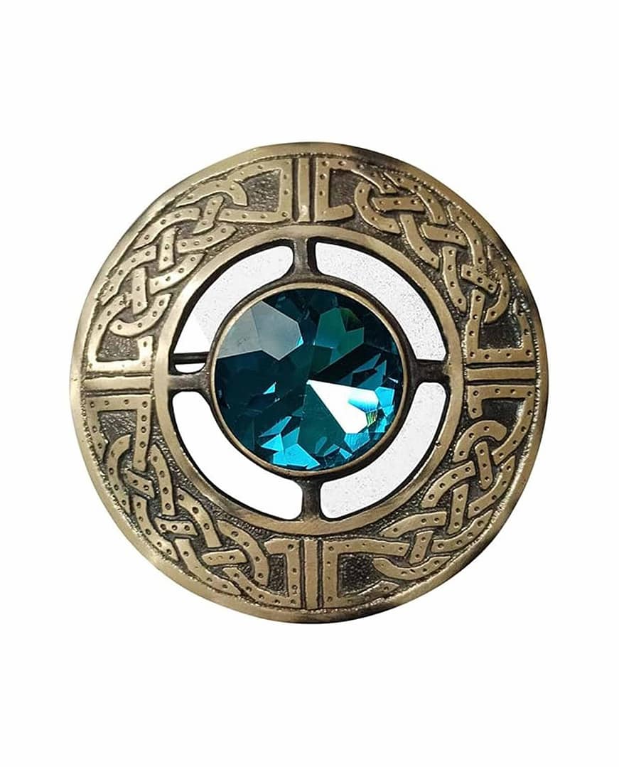 Scottish Brooch Pin Antique Sky Blue