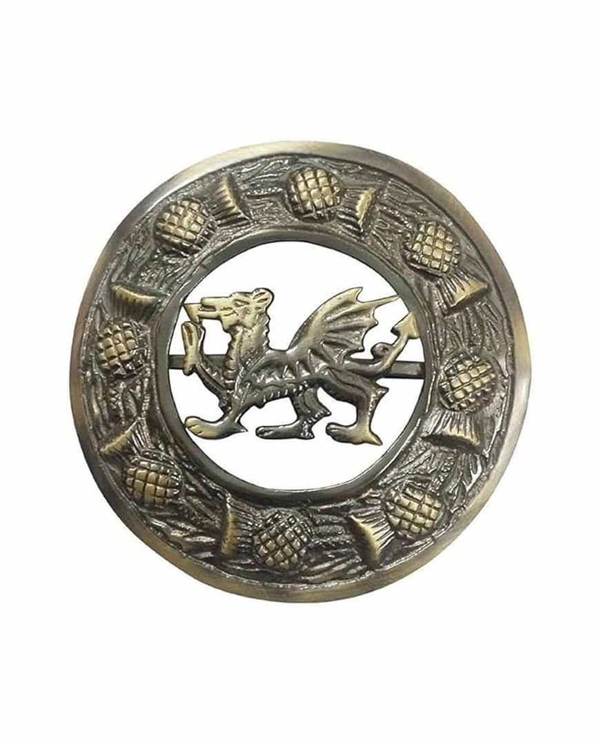Scottish Antique Pin Brooch Welsh Dragon