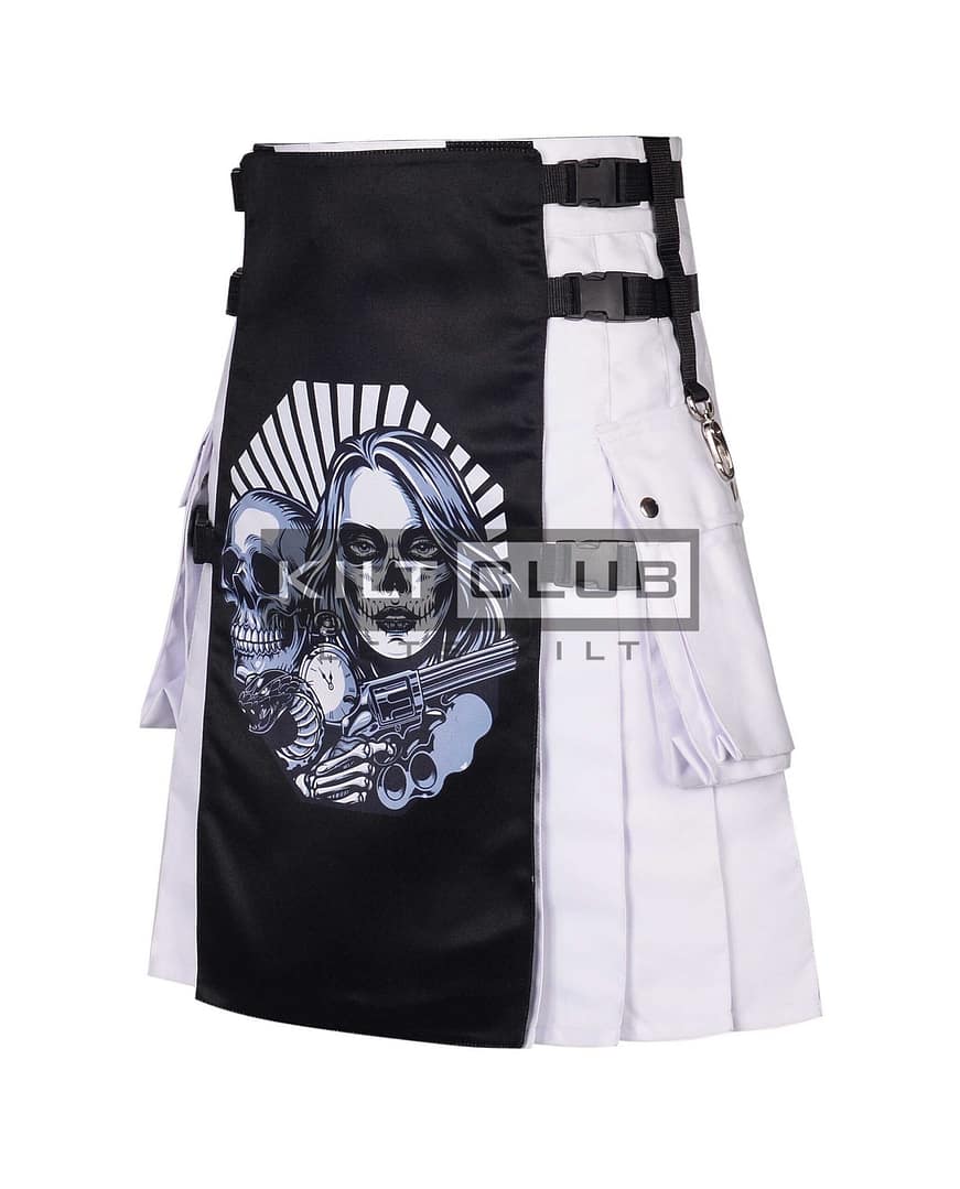 Girl with a Gun Printed Gothic Kilt