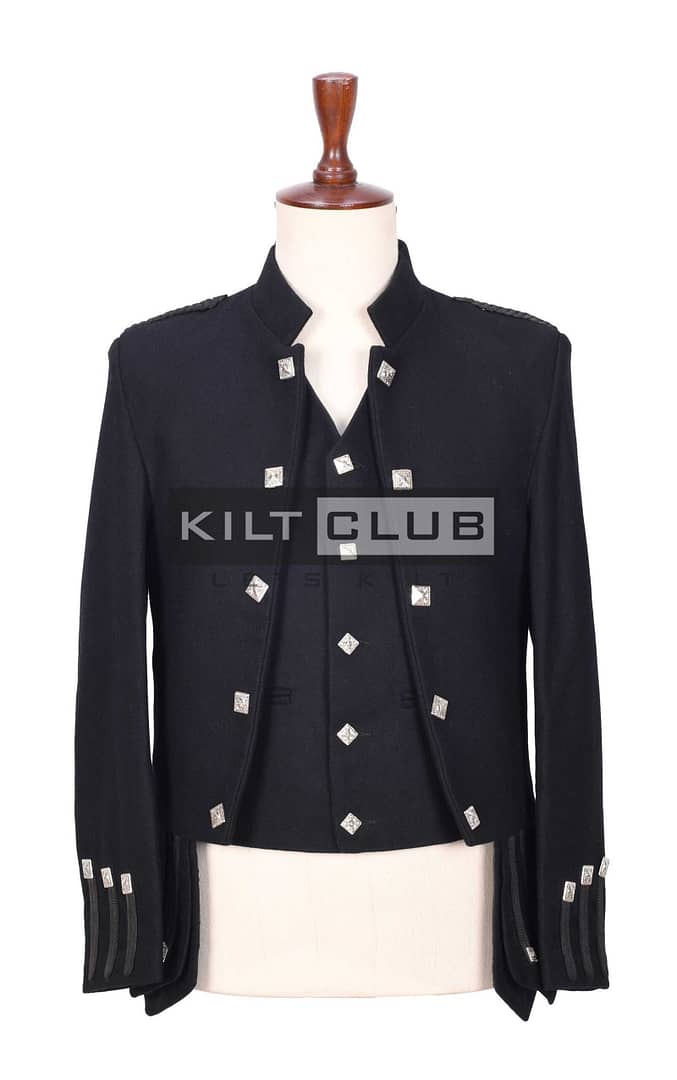 Black Serge Wool Sheriffmuir Waistcoat