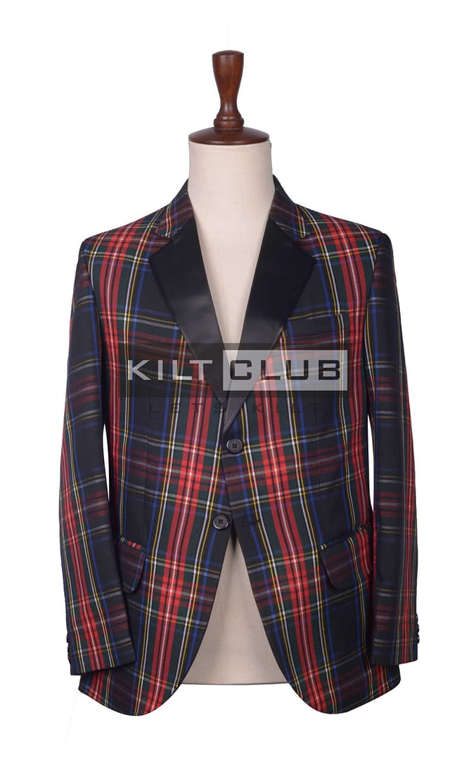 Black Stewart Tartan Blazer Jacket