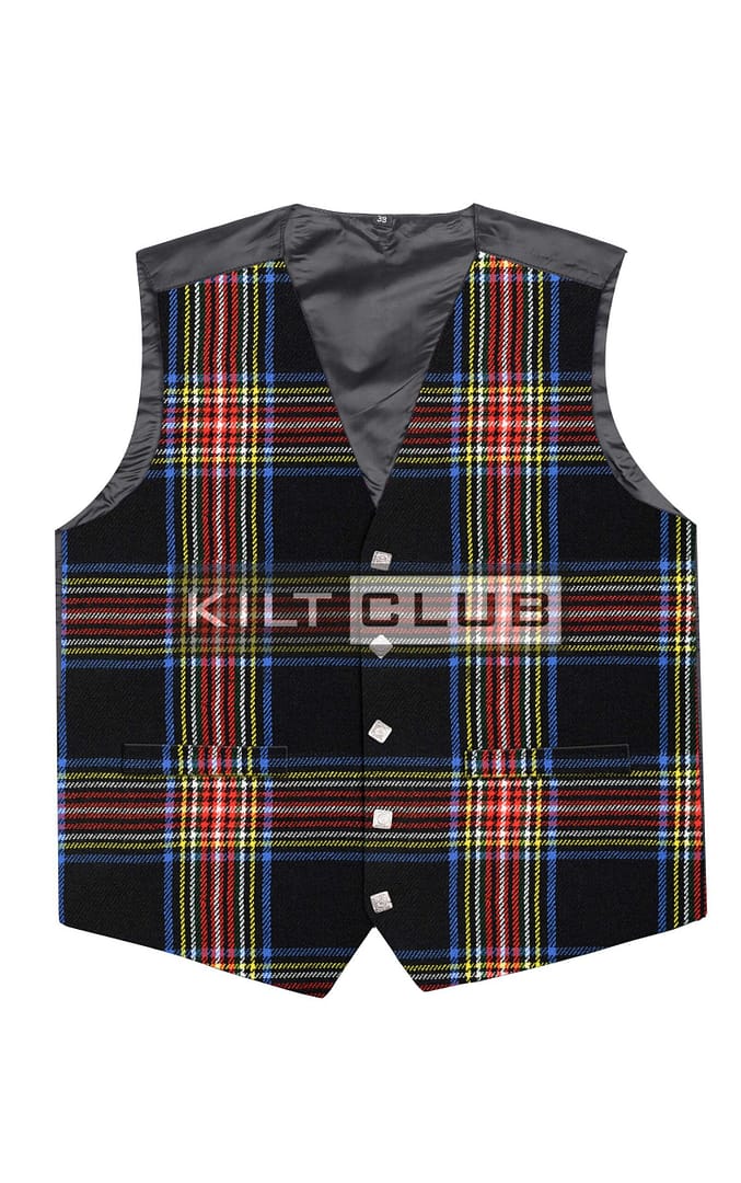 Black Stewart Tartan Waistcoat