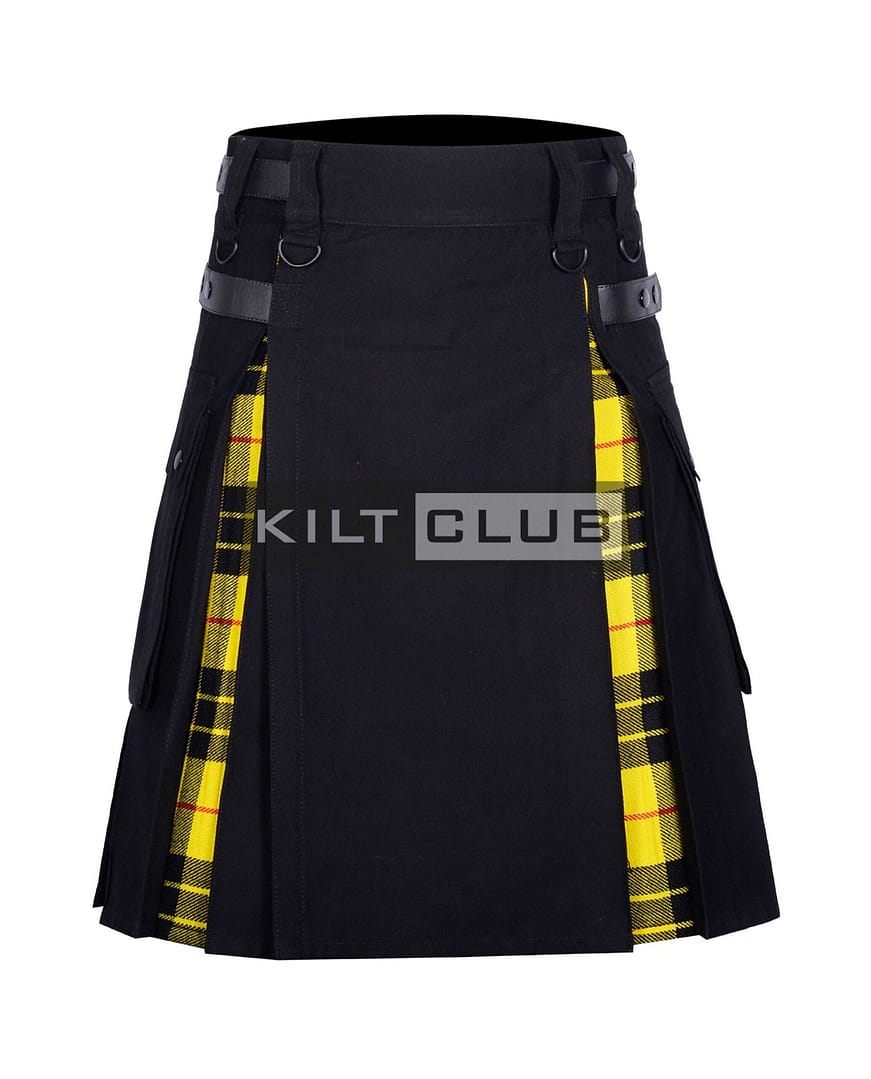 Black Cotton Macleod of Lewis Hybrid Kilt