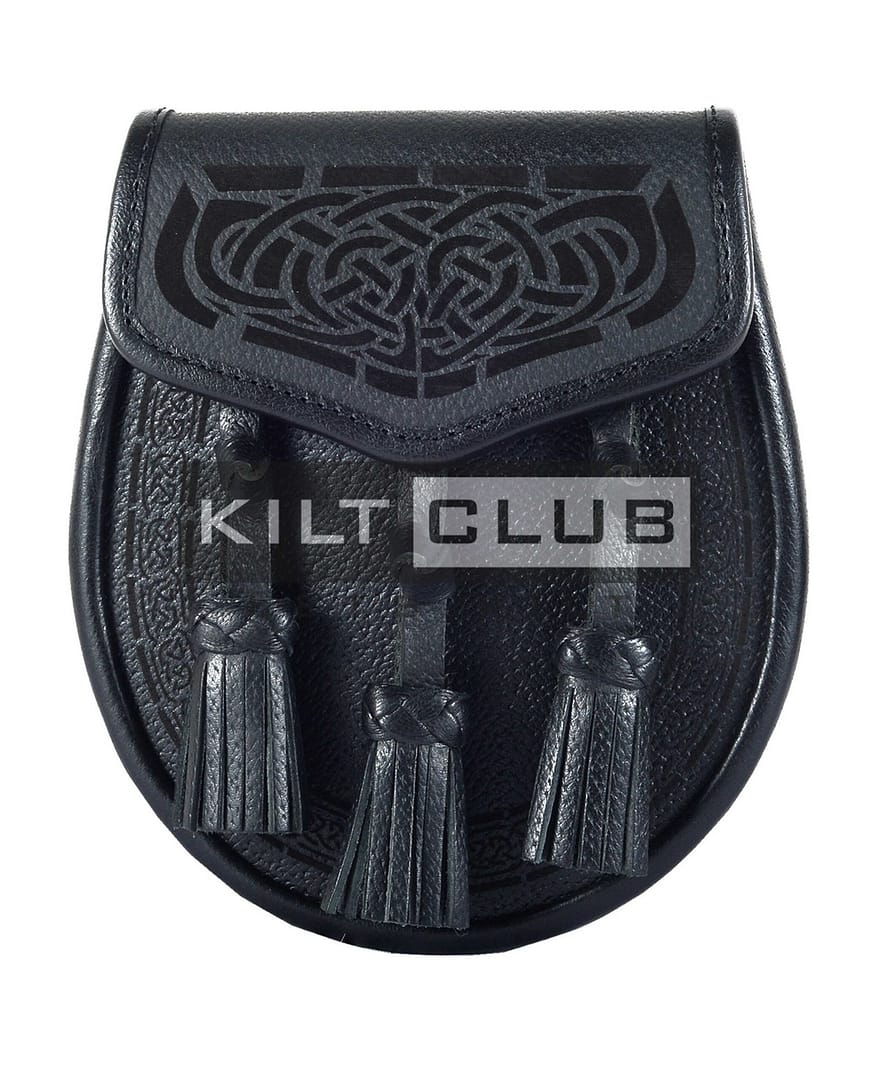 Black Leather Celtic Knot Day Sporran